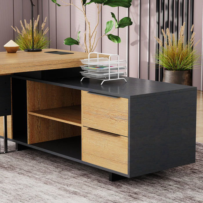 Cecilia 95" L-shaped Executive Desk | AF Essence Tribeca WX-N2802