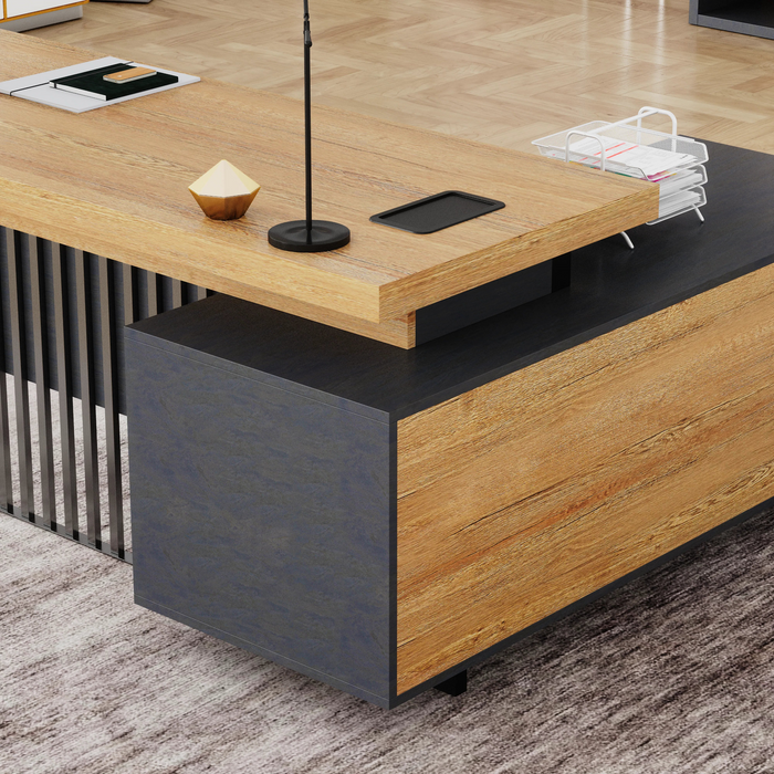 Cecilia 95" L-shaped Executive Desk | AF Essence Tribeca WX-N2802