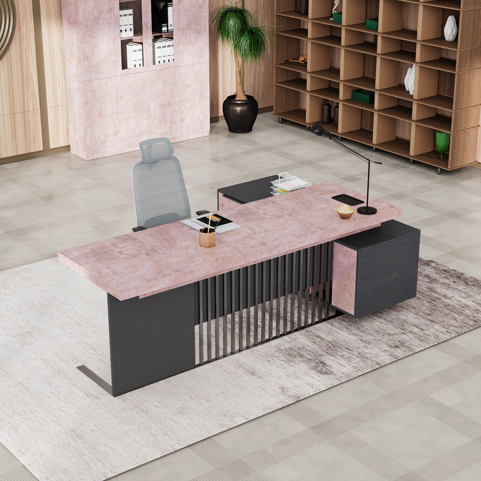 Cecilia 95" L-shaped Executive Desk | AF Essence Tribeca WX-N2802