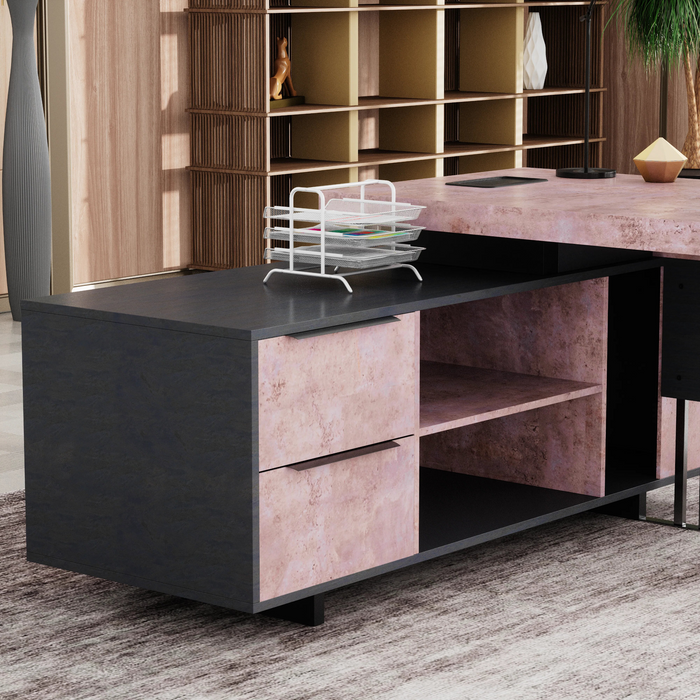 Cecilia 95" L-shaped Executive Desk | AF Essence Tribeca WX-N2802