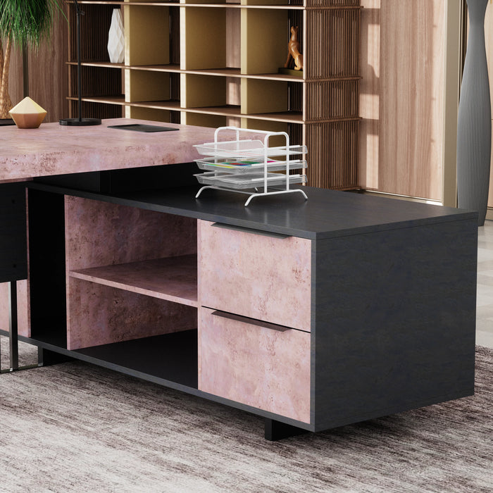 Cecilia 95" L-shaped Executive Desk | AF Essence Tribeca WX-N2802