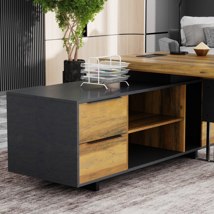 Cecilia 95" L-shaped Executive Desk | AF Essence Tribeca WX-N2802