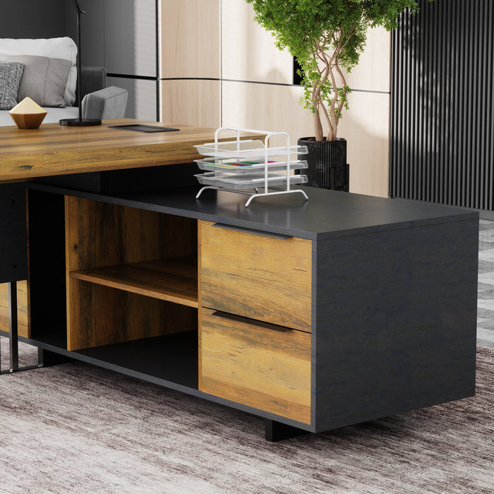 Cecilia 95" L-shaped Executive Desk | AF Essence Tribeca WX-N2802