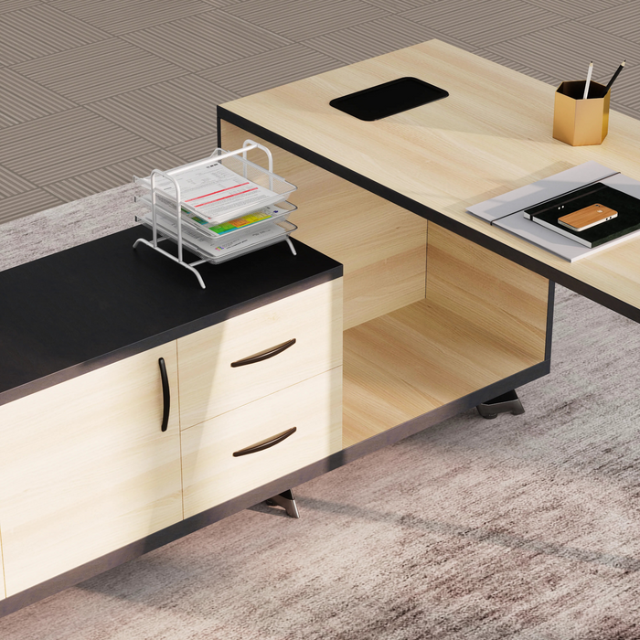 Christian 55" L-shaped Executive Desk | AF Essence Tribeca WX-NW003