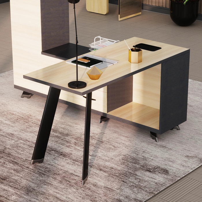 Christian 55" L-shaped Executive Desk | AF Essence Tribeca WX-NW003