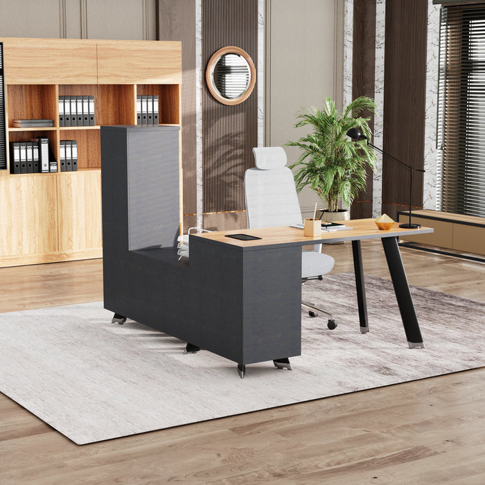 Christian 55" L-shaped Executive Desk | AF Essence Tribeca WX-NW003