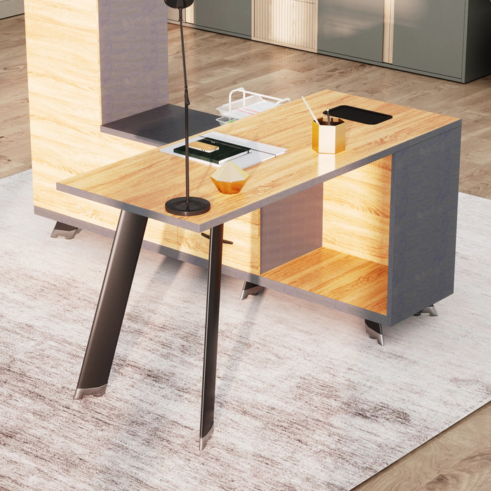 Christian 55" L-shaped Executive Desk | AF Essence Tribeca WX-NW003