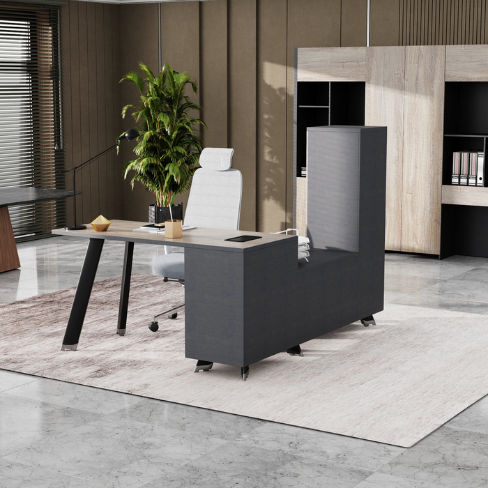 Christian 55" L-shaped Executive Desk | AF Essence Tribeca WX-NW003