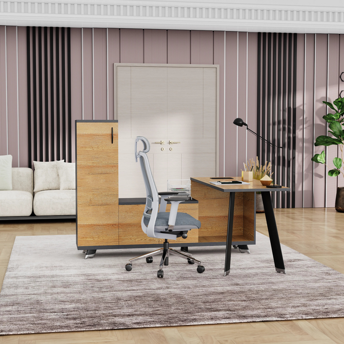 Christian 55" L-shaped Executive Desk | AF Essence Tribeca WX-NW003