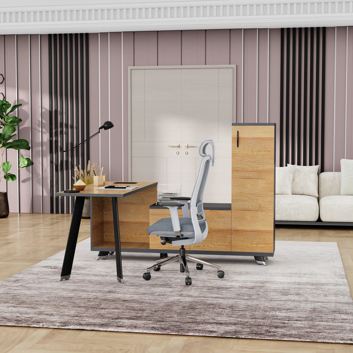 Christian 55" L-shaped Executive Desk | AF Essence Tribeca WX-NW003