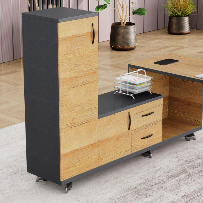 Christian 55" L-shaped Executive Desk | AF Essence Tribeca WX-NW003