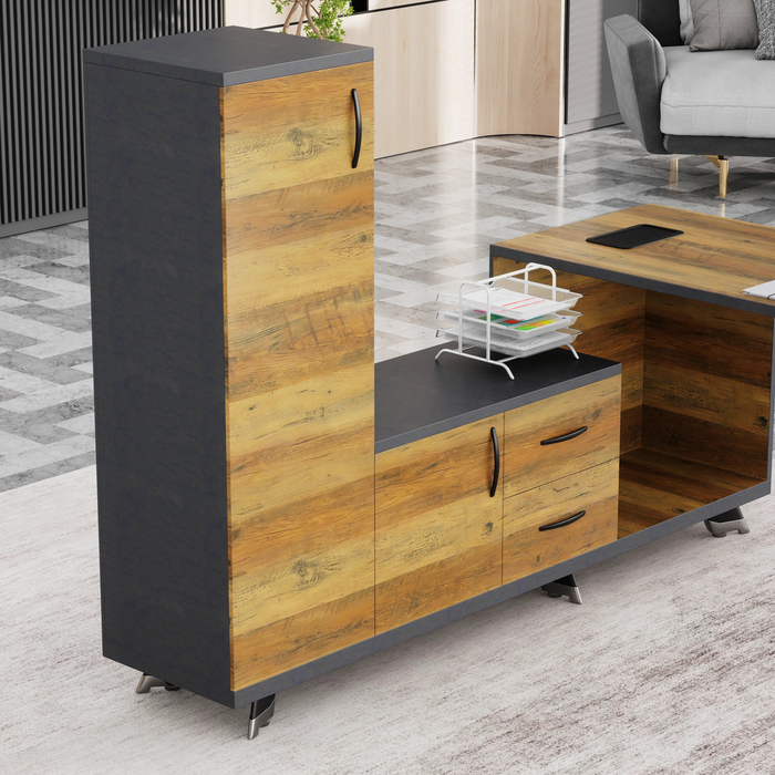 Christian 55" L-shaped Executive Desk | AF Essence Tribeca WX-NW003