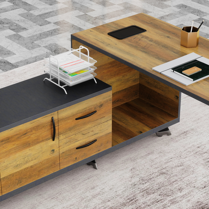 Christian 55" L-shaped Executive Desk | AF Essence Tribeca WX-NW003