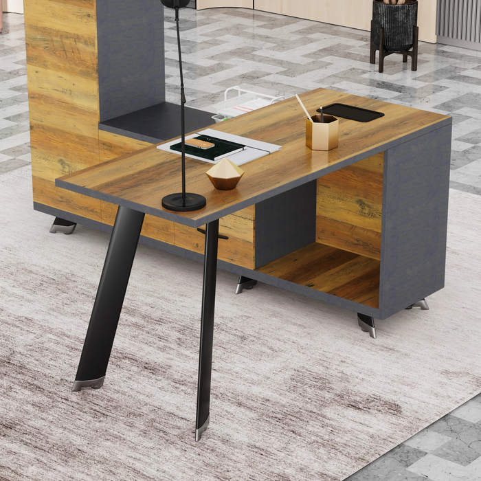 Christian 55" L-shaped Executive Desk | AF Essence Tribeca WX-NW003