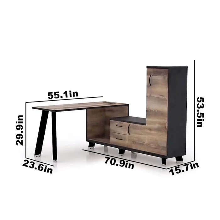 Christian 55" L-shaped Executive Desk | AF Essence Tribeca WX-NW003