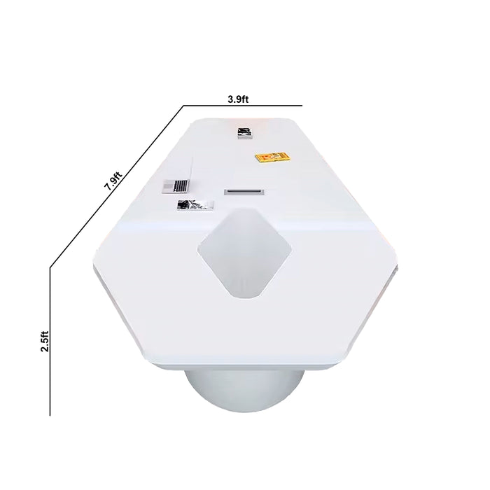 Arcadia Modern High Quality 7 to 16ft Sheer White Conference Table for Meeting Rooms and Boardrooms with Cable Management