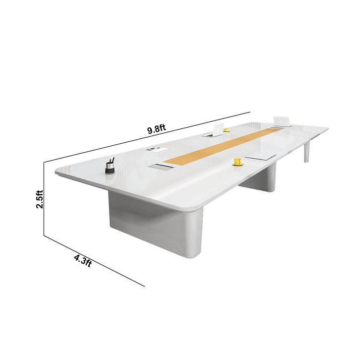 Arcadia Modern High Quality 7 to 16ft Sunset Frost Conference Table for Meeting Rooms and Boardrooms with Cable Management