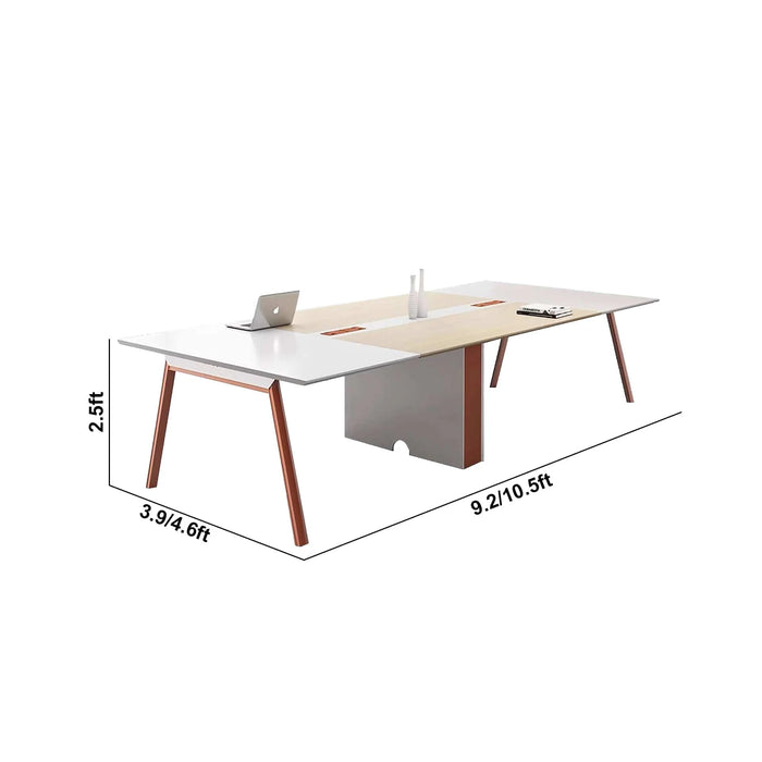 Lennox 7-11' White Rectangular Conference Room Table | AF LY-HY-H12