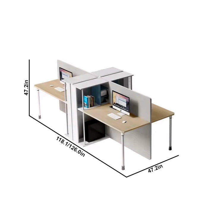 Arcadia Professional White Oak Gold Commercial Staff Office Workplace Workstation Desks Suitable for Offices