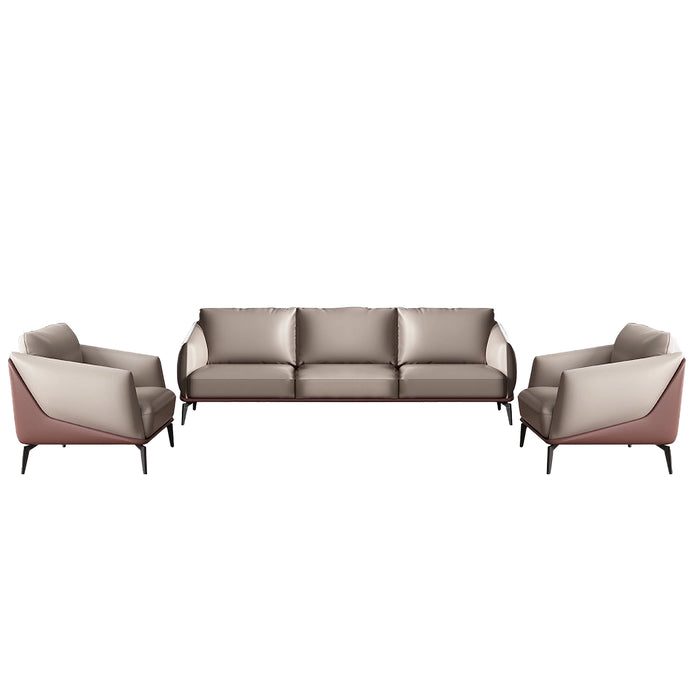 Daven 37-83" Beige Microfiber Leather Lounge Seating Sofas | AF ZT-Z485023