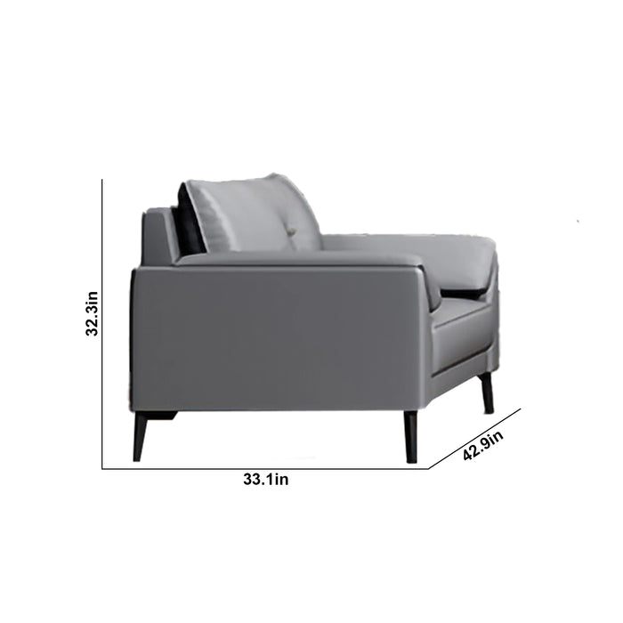 Tessa 43-83" Gray PU Leather Lounge Seating Sofas | AF [ZT] JY-L-8869