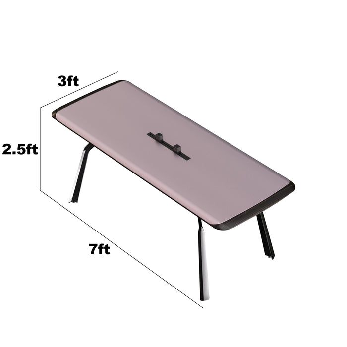 Arcadia 高端优质 7 至 12 英尺金属银色会议桌，适用于会议室和董事会议室，带充电功能