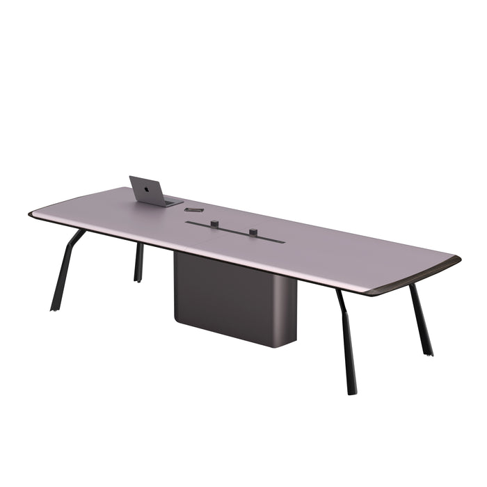 Arcadia High-end High Quality 7 to 12ft Metallic Sliver Conference Table for Meeting Rooms and Boardrooms with Charging