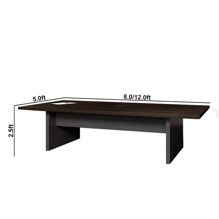 Fredrick 8-20' Gray Rectangular Conference Room Table with Laminate Finishing | AF Forest Blackwood KN-WH-201-3