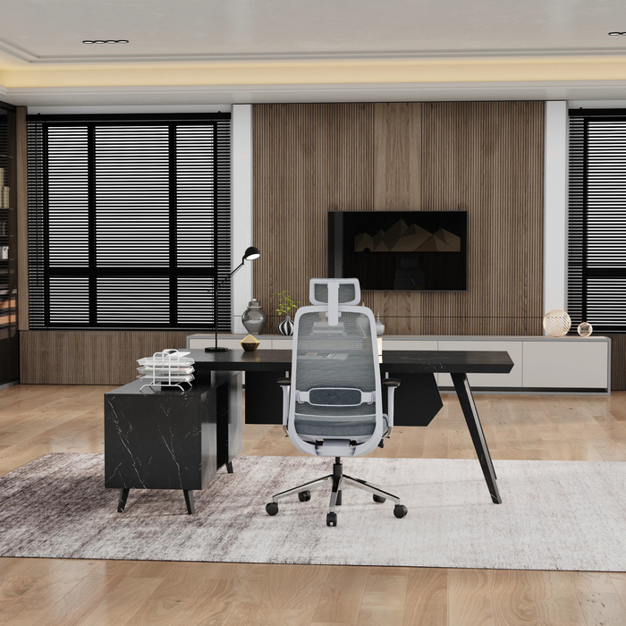 Granger 79" L-shaped Executive Desk | AF Essence Mooreen WX-E1507