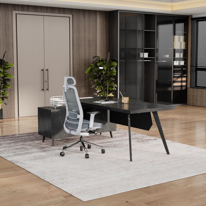 Granger 79" L-shaped Executive Desk | AF Essence Mooreen WX-E1507