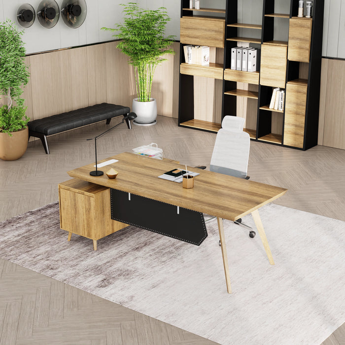 Granger 79" L-shaped Executive Desk | AF Essence Mooreen WX-E1507