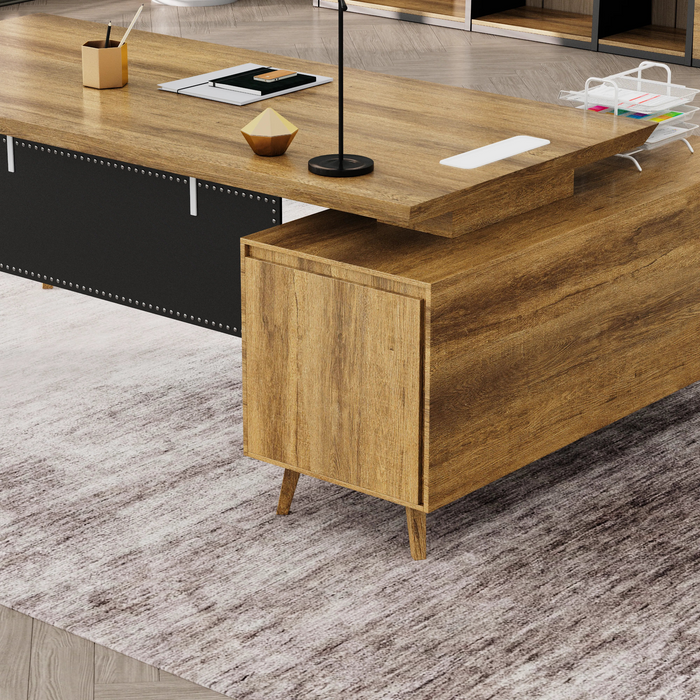 Granger 79" L-shaped Executive Desk | AF Essence Mooreen WX-E1507