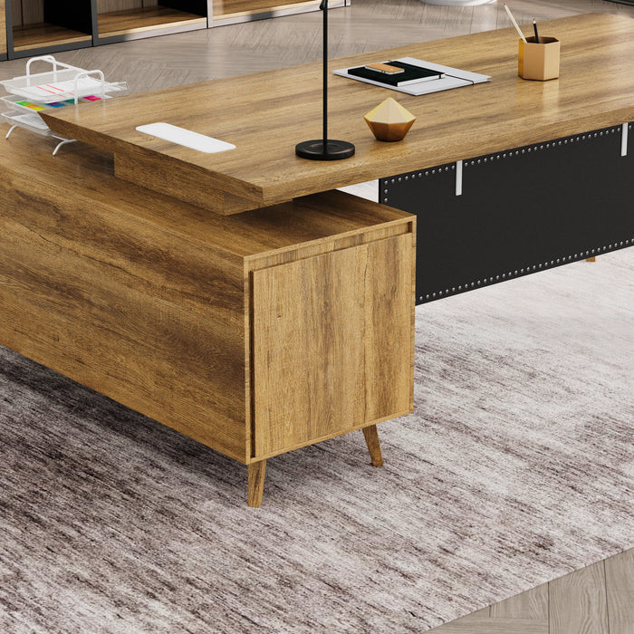 Granger 79" L-shaped Executive Desk | AF Essence Mooreen WX-E1507