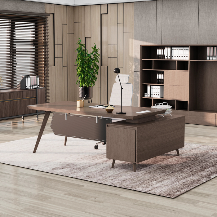 Granger 79" L-shaped Executive Desk | AF Essence Mooreen WX-E1507