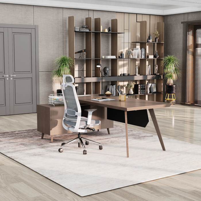 Granger 79" L-shaped Executive Desk | AF Essence Mooreen WX-E1507