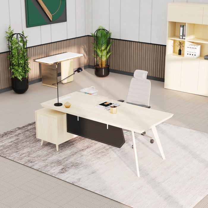 Granger 79" L-shaped Executive Desk | AF Essence Mooreen WX-E1507