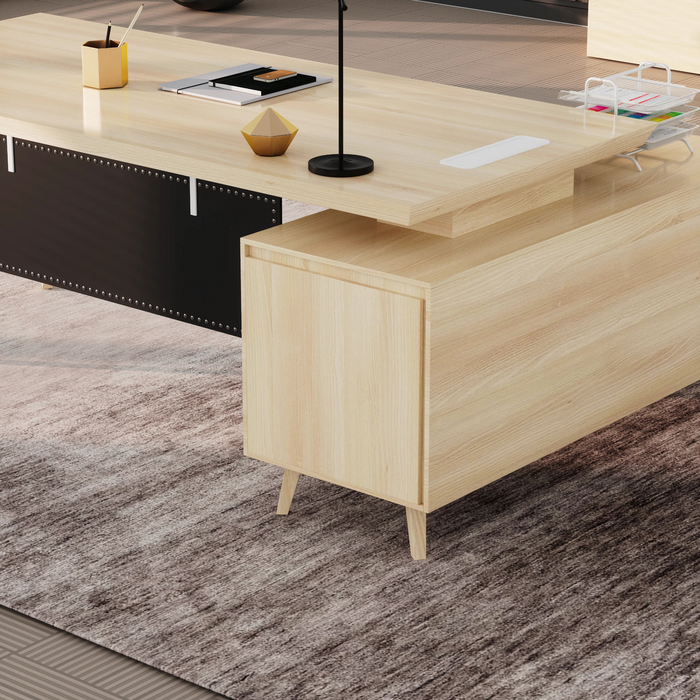 Granger 79" L-shaped Executive Desk | AF Essence Mooreen WX-E1507