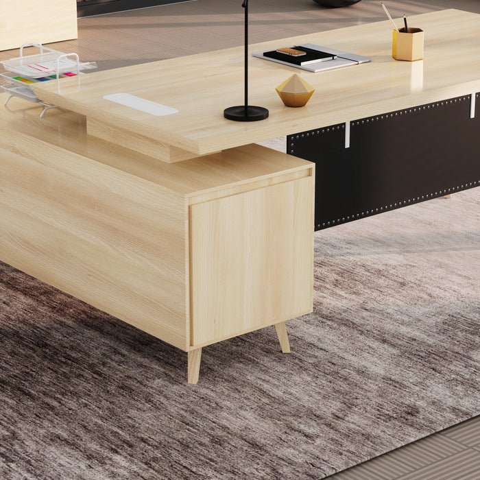 Granger 79" L-shaped Executive Desk | AF Essence Mooreen WX-E1507