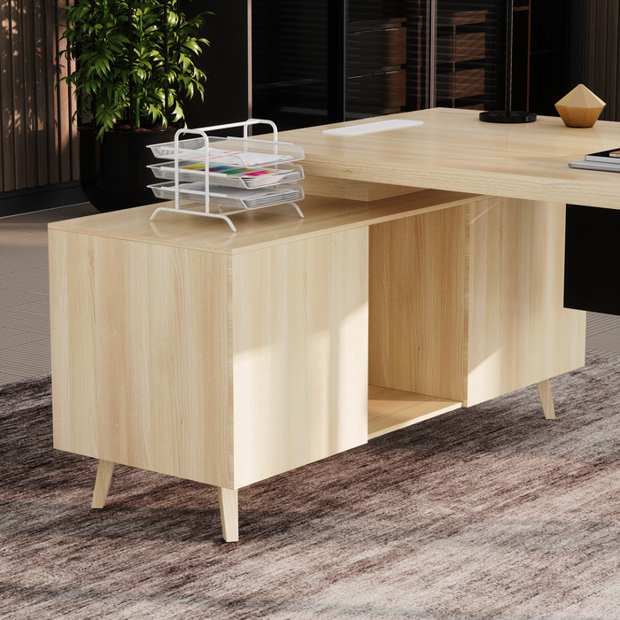 Granger 79" L-shaped Executive Desk | AF Essence Mooreen WX-E1507