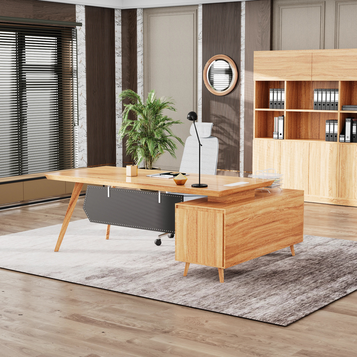 Granger 79" L-shaped Executive Desk | AF Essence Mooreen WX-E1507