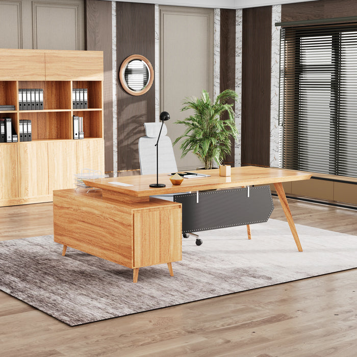 Granger 79" L-shaped Executive Desk | AF Essence Mooreen WX-E1507