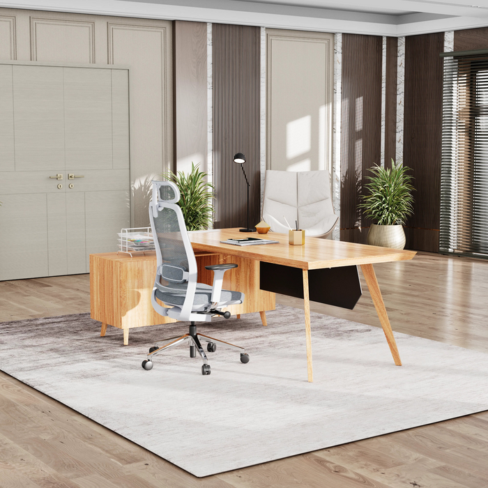 Granger 79" L-shaped Executive Desk | AF Essence Mooreen WX-E1507