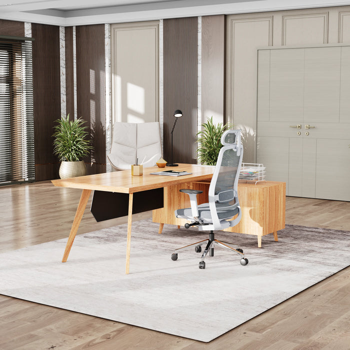 Granger 79" L-shaped Executive Desk | AF Essence Mooreen WX-E1507