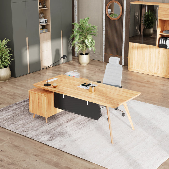 Granger 79" L-shaped Executive Desk | AF Essence Mooreen WX-E1507