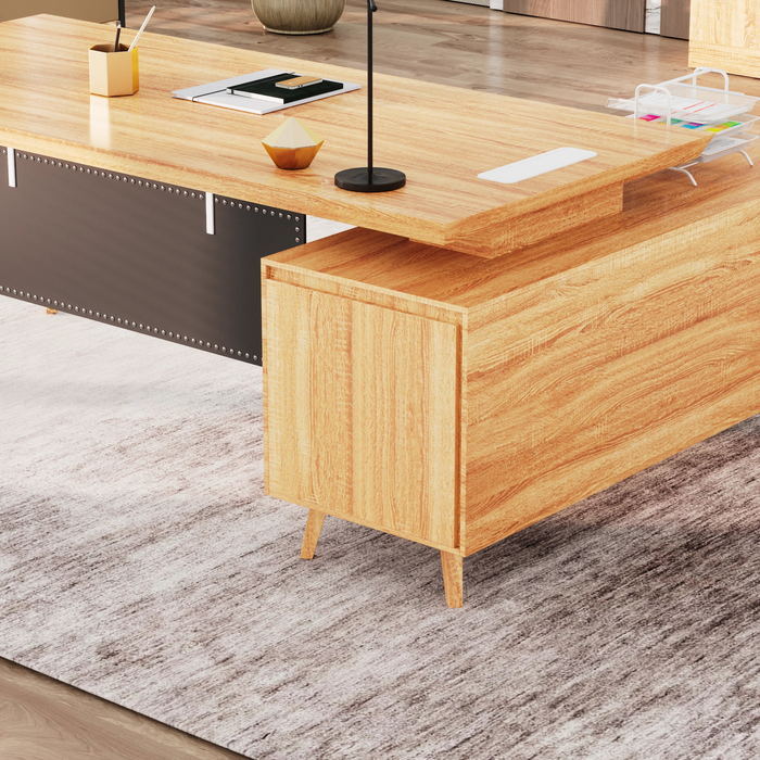 Granger 79" L-shaped Executive Desk | AF Essence Mooreen WX-E1507