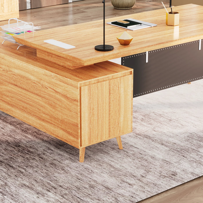 Granger 79" L-shaped Executive Desk | AF Essence Mooreen WX-E1507