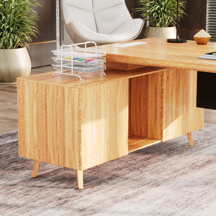 Granger 79" L-shaped Executive Desk | AF Essence Mooreen WX-E1507