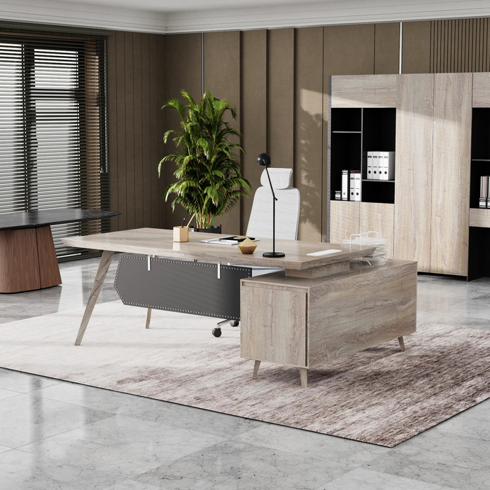 Granger 79" L-shaped Executive Desk | AF Essence Mooreen WX-E1507