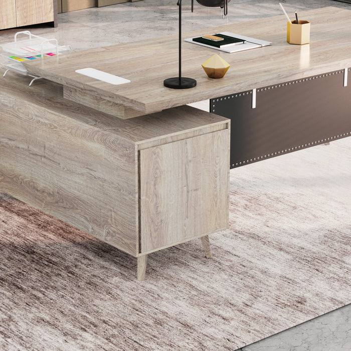 Granger 79" L-shaped Executive Desk | AF Essence Mooreen WX-E1507