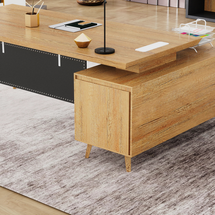 Granger 79" L-shaped Executive Desk | AF Essence Mooreen WX-E1507